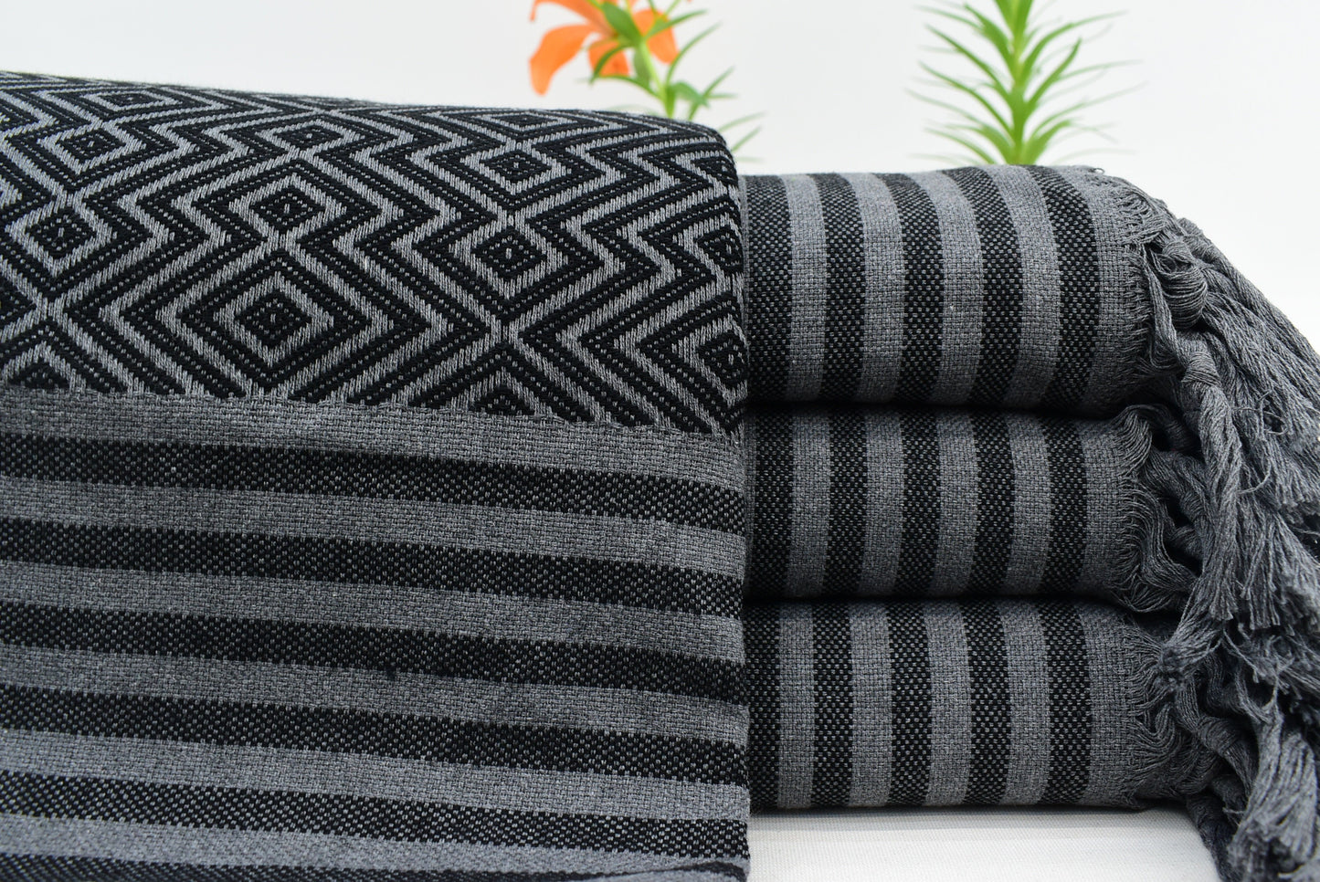 Organic Blanket, Beach Blanket, Turkish Blanket, Throw Blanket, Bedding Blanket, Bedspread, 79x102 Large Blanket Iso-Atl-Pk