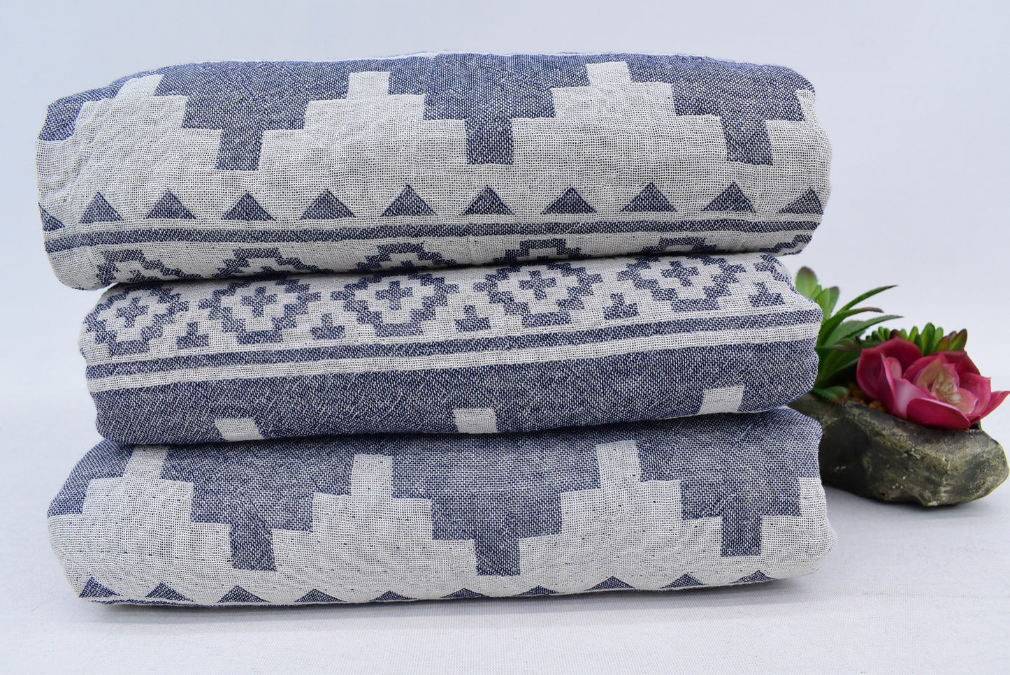 Geometric Blanket, 59x90 Navy Blue Blanket, Blanket, Bedspread Blanket, Turkey Blanket, Organic Blanket, Unique Blanket Yrm-Jk5-Pk