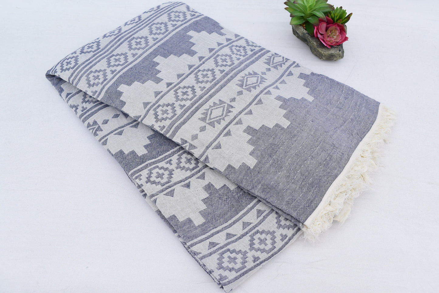 Geometric Blanket, 59x90 Navy Blue Blanket, Blanket, Bedspread Blanket, Turkey Blanket, Organic Blanket, Unique Blanket Yrm-Jk5-Pk