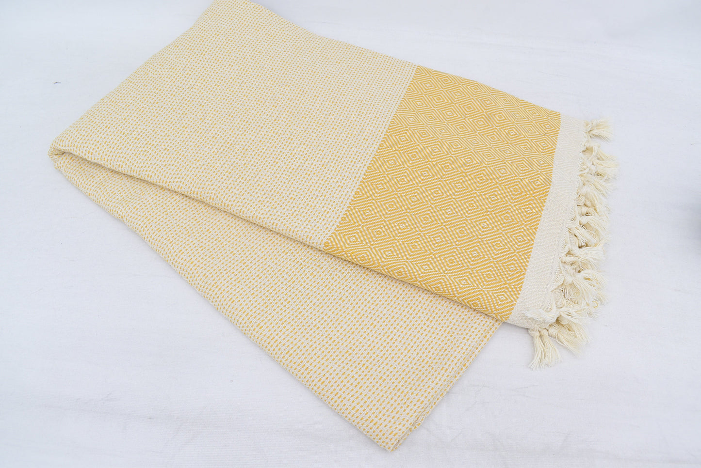 Blanket,Turkish Blanket,Throw, Yellow Diamond Blankets Bed Cover, Organic Cotton Towels,79x90 Blanked , Natural Blanket, Iso-Nfs-Pk