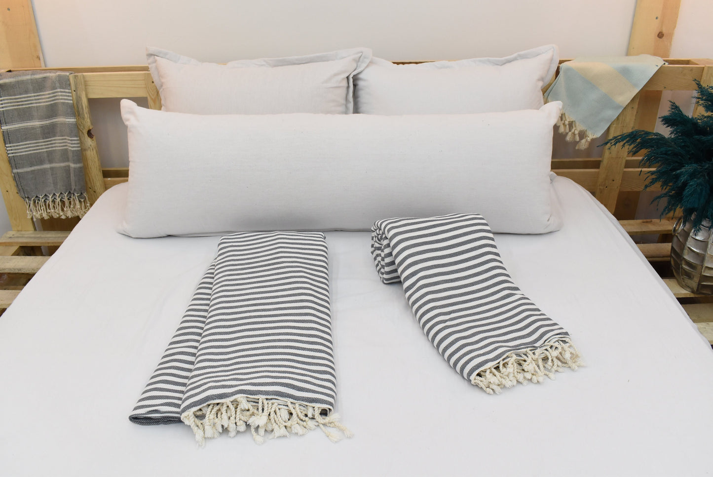 Dark Gray Turkish Blanket, Throw Blanket, Curtain, Striped Blankets, Beach Blanket, 200x260 cm-78x102 inches, Outdoor Blanket Bll-Aksy-Pk