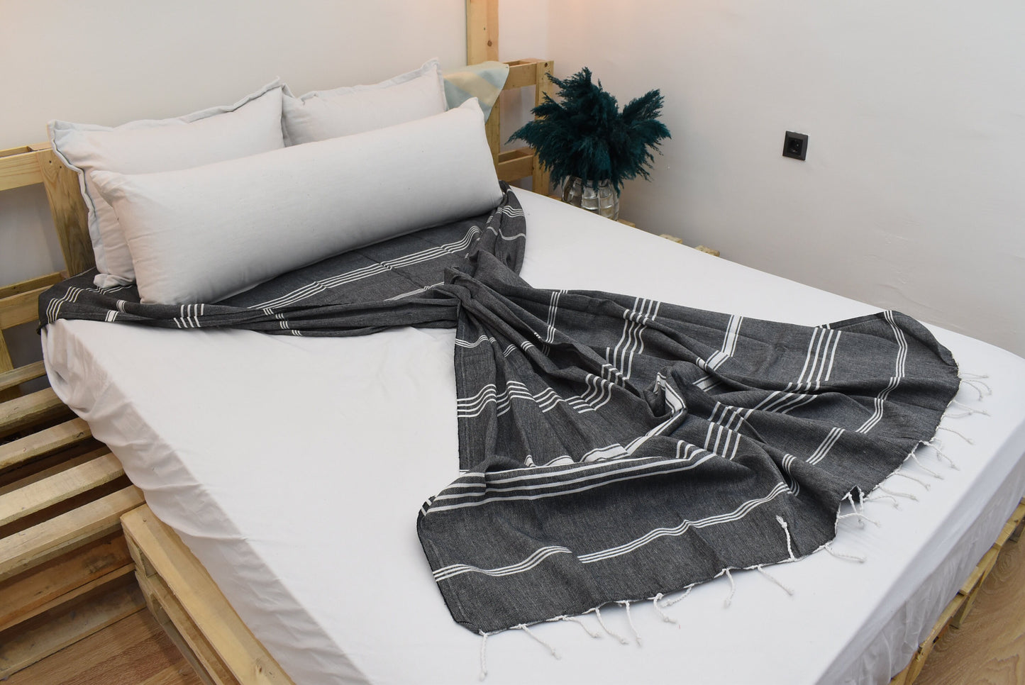 Black Throws, Turkish Blanket, Throw Blanket, Beach Blanket, 63"x91", Yoga Blanket,Bedspread 160x230cm, Bed cover, Tablecloth Bll-Sltn-Pk