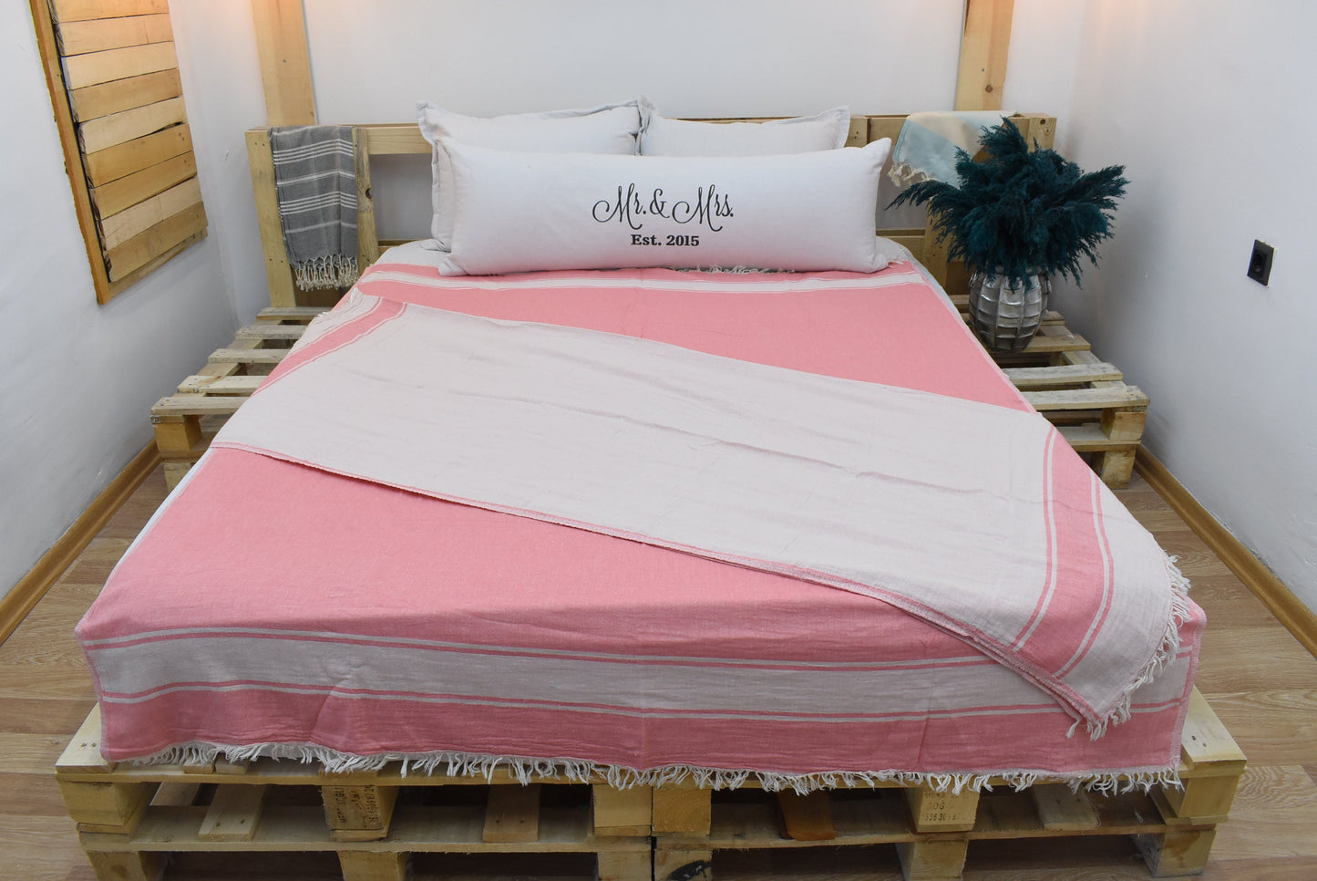 Turkish Aztec Blanket, 150x180 cm-60x70 inches,PINK Tablecloth, Beach Blanket, Outdoor Blanket,Aztec Blanket, Picnic Blanket Bll-SftSft-Pk