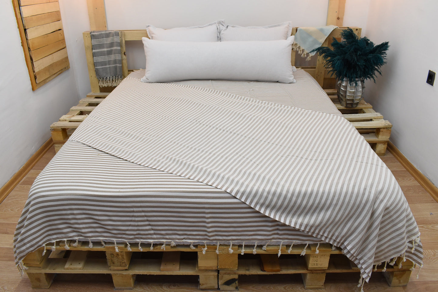 Brown Throws,Turkish Blanket, Throw Blanket, Curtain, Striped Blankets, Beach Blanket, 200x210 cm-78x82 inches, Outdoor Blanket Bll-Aksy-Pk