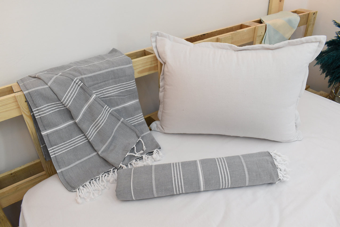 Dark Gray Throw,Turkish Striped Blanket, Organic Cotton Blanket, SULTAN Design Throw, 63"x91", Throw Blanket,Bedspread 160x230cm Bll-Sltn-Pk