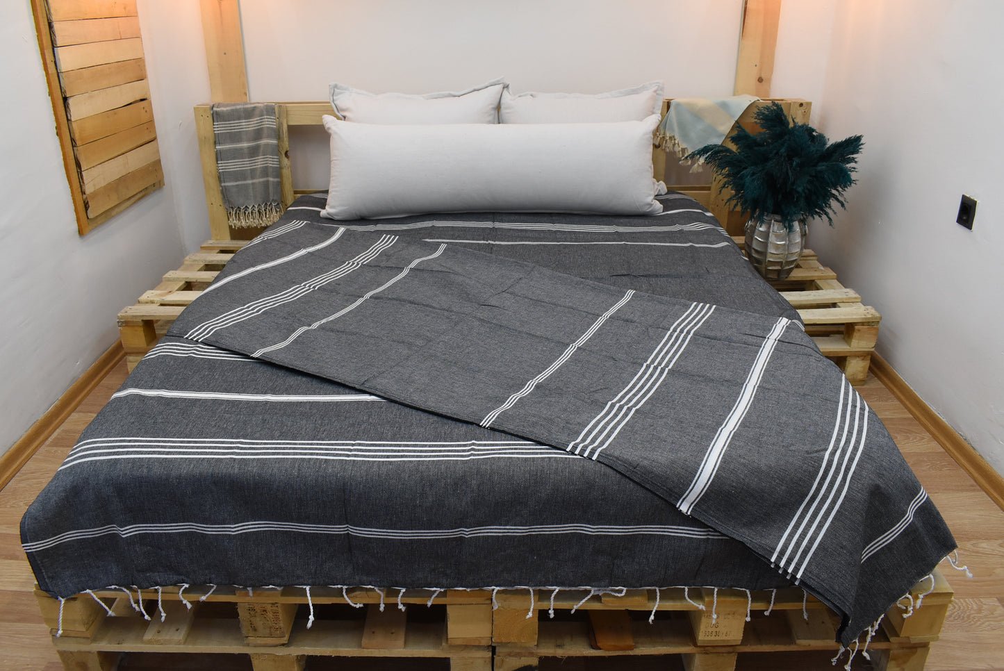 Black Throws, Turkish Blanket, Throw Blanket, Beach Blanket, 63"x91", Yoga Blanket,Bedspread 160x230cm, Bed cover, Tablecloth Bll-Sltn-Pk
