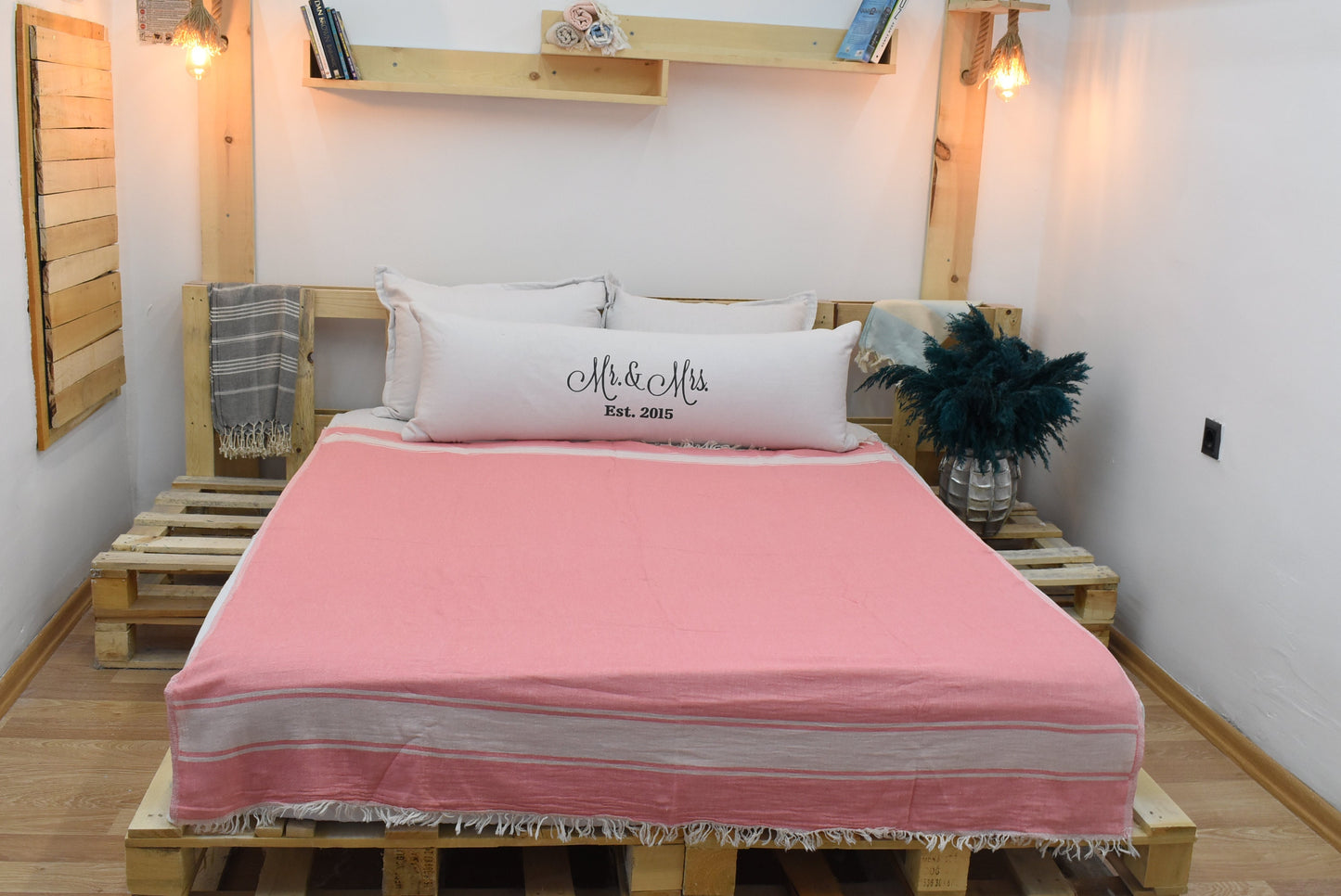 Turkish Aztec Blanket, 150x180 cm-60x70 inches,PINK Tablecloth, Beach Blanket, Outdoor Blanket,Aztec Blanket, Picnic Blanket Bll-SftSft-Pk