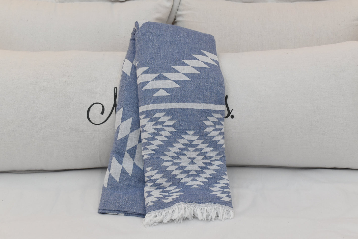 NAVY Wedding Blanket,Turkish Blanket, Throw Blanket, 150x210 cm-60x82 inches, Beach Blanket, Kilim Design Blanket, Picnic Blanket Bll-Klm-Pk