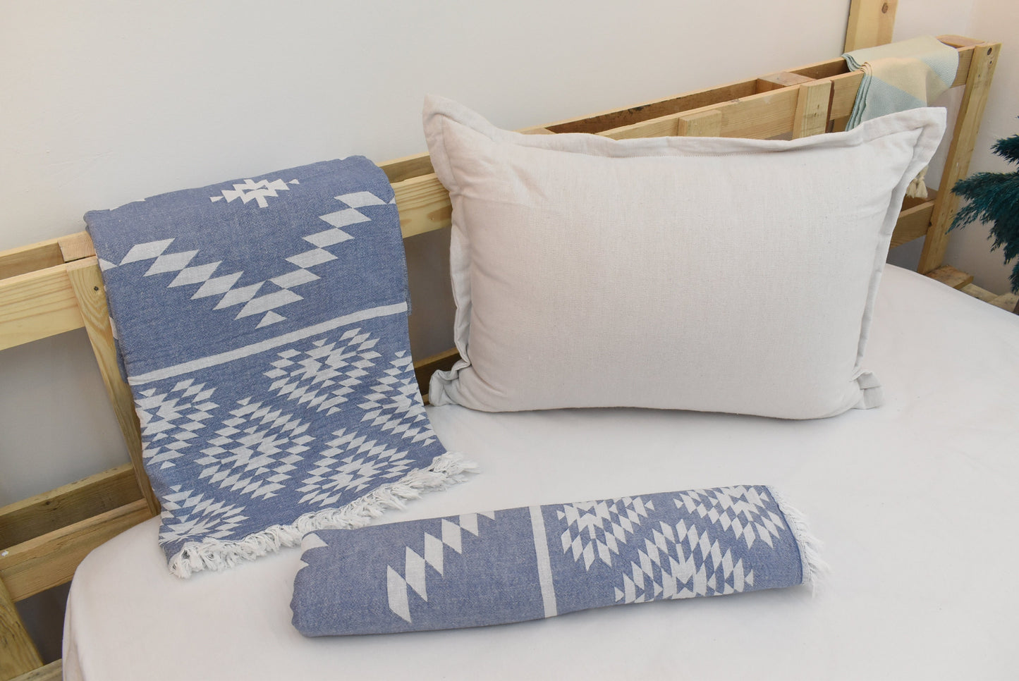 NAVY Wedding Blanket,Turkish Blanket, Throw Blanket, 150x210 cm-60x82 inches, Beach Blanket, Kilim Design Blanket, Picnic Blanket Bll-Klm-Pk