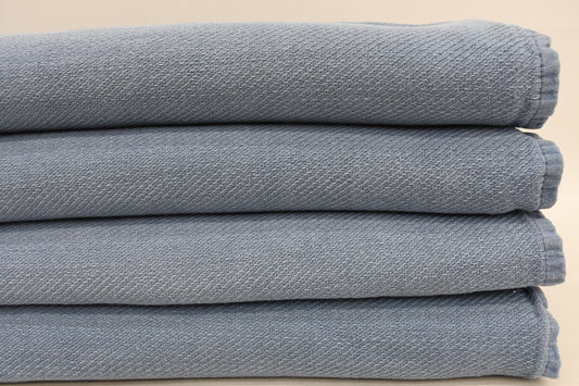 Bed cover, Turkish Blanket, Beach Blanket, 63"x98", Stonewashed Blanket, Blue Sofa Blanket, Fringeless Yoga Blanket, Tablecloth, Bct-Tslm-Pk