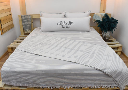 Großhandel Decken, Tischdecke, Geschenkdecke, Graue Stranddecke, Türkische Decke, Überwurfdecke, 140x180 cm-55x70 Zoll, Bll-Brst-Pk