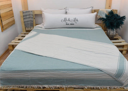 Türkische Decke, Grüne Tagesdecke, 150x180 cm, Tischdecke, Stranddecke, Outdoor-Decke, Azteken-Decke, Picknickdecke Bll-SftSft-Pk