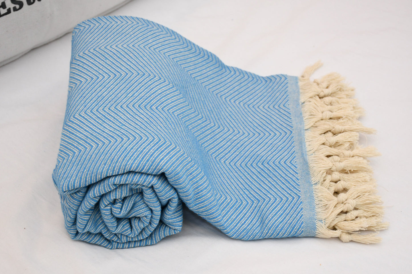 Bedspread, Throw Blanket, Turkish Blanket, Organic Cotton Blanket, Turquoise Blanket, Diamond Design Blanket, 67"x86" Blanket, Shsr-Arrw-Pk