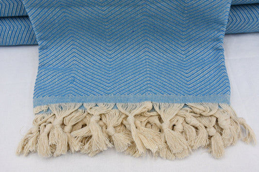 Bedspread, Throw Blanket, Turkish Blanket, Organic Cotton Blanket, Turquoise Blanket, Diamond Design Blanket, 67"x86" Blanket, Shsr-Arrw-Pk
