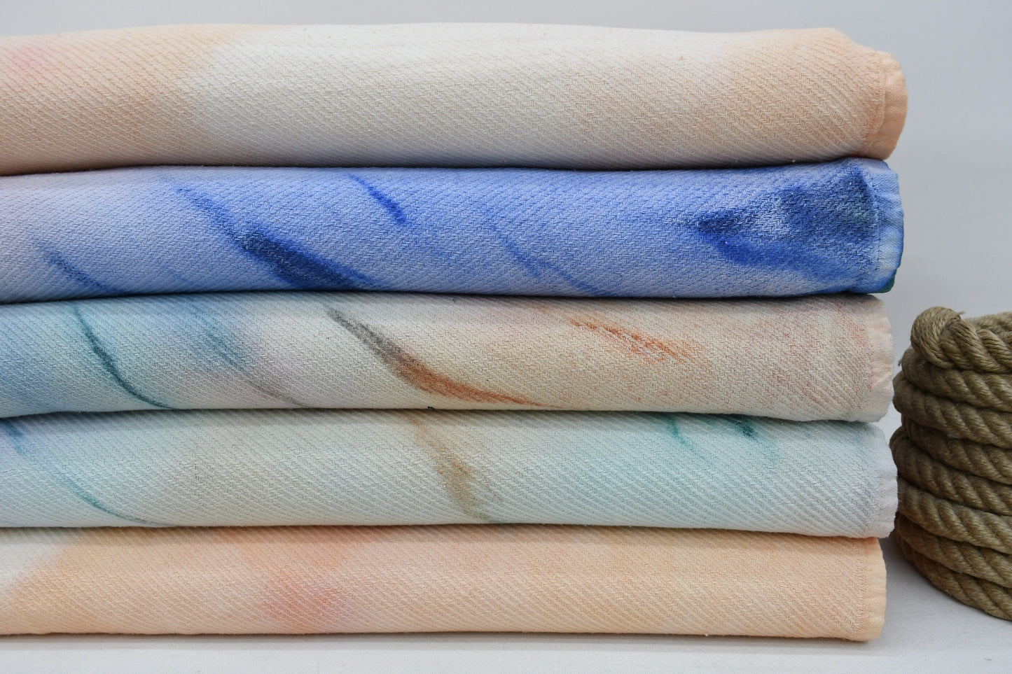 Turkish Blanket, Organic Cotton Blanket, Sofa Cover, Bedspread, Soft Blanket, Tie Dye Throw, Fringeless Blanket, 67"x90" Blanket, Bct-Btk-Pk