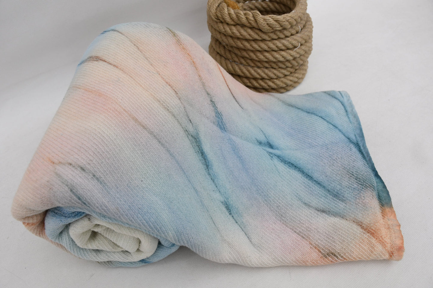 Turkish Blanket, Organic Cotton Blanket, Sofa Cover, Bedspread, Soft Blanket, Tie Dye Throw, Fringeless Blanket, 67"x90" Blanket, Bct-Btk-Pk