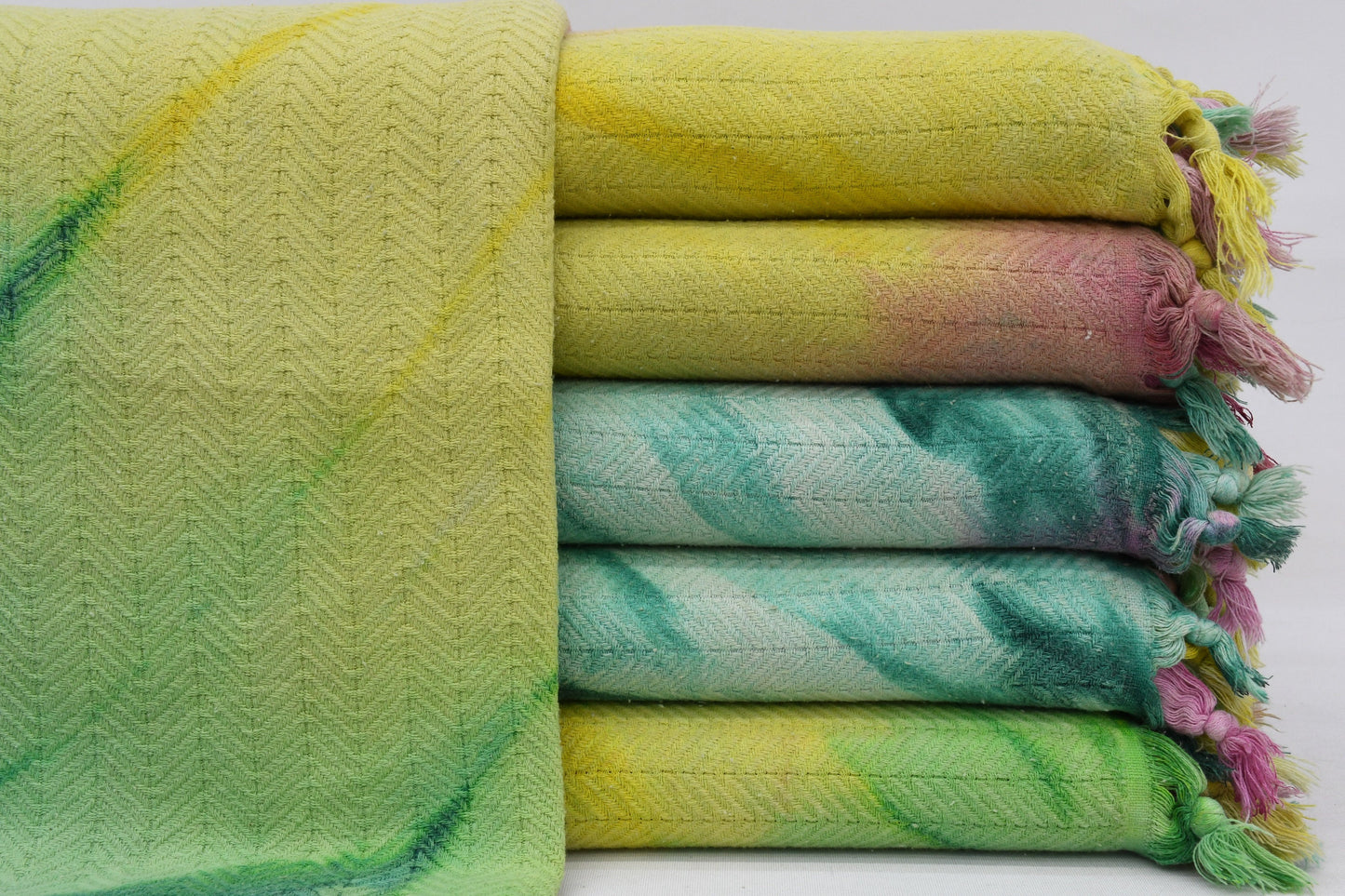 Tie Dye Colorful Bed cover, Sofa Blanket, 66"x82", Turkish Cotton Blanket, Beach Blanket, Batik Blanket, Yoga Blanket Bct-TslmArrw-Pk
