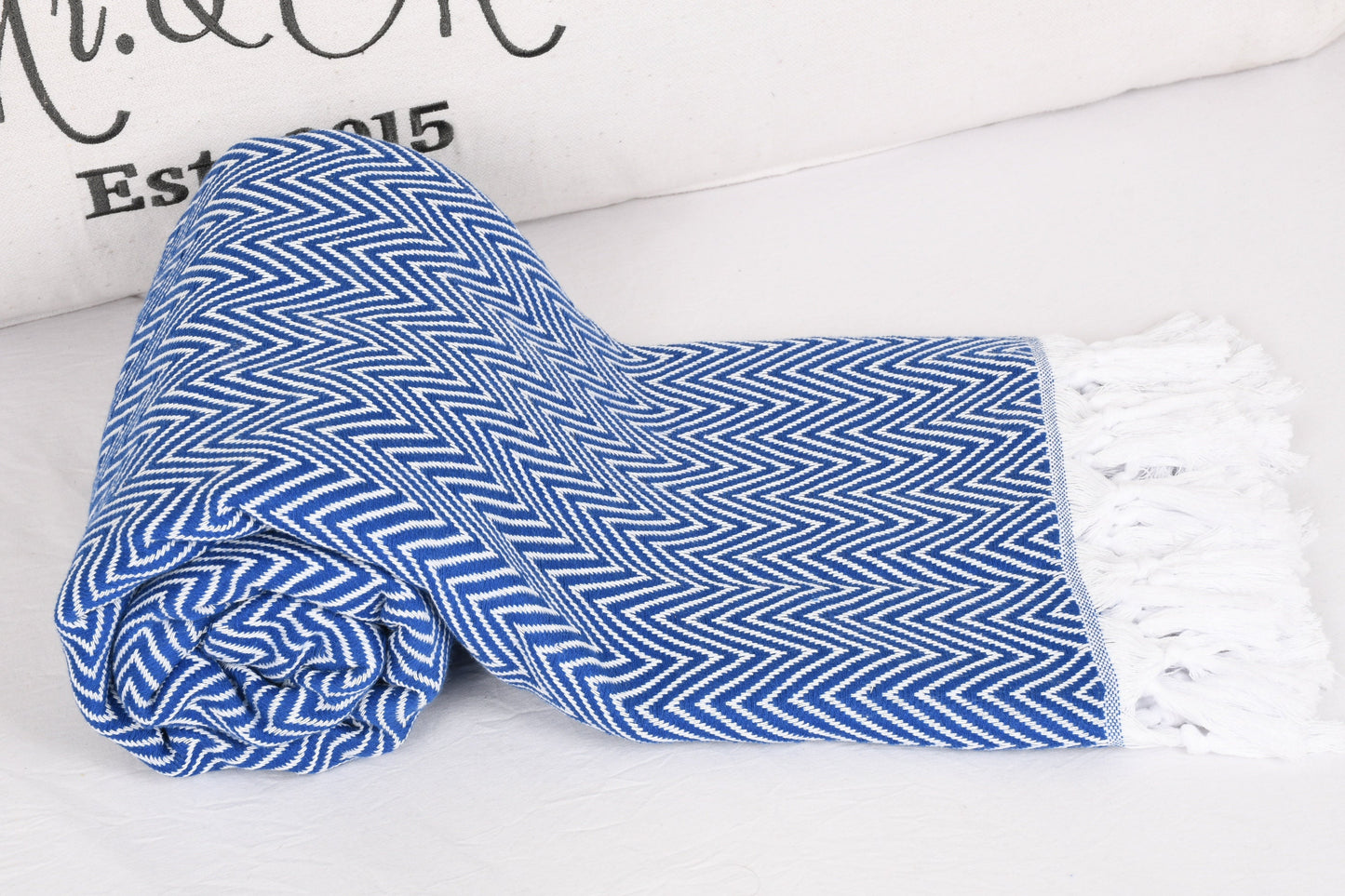 Bed Blanket, Turkish Blanket, Picnic Blanket, Wedding Blanket, Sofa Blanket, Bedcover, Sax Blue Blanket, 78x86 inches Blanket, Iso-Dml-Pk