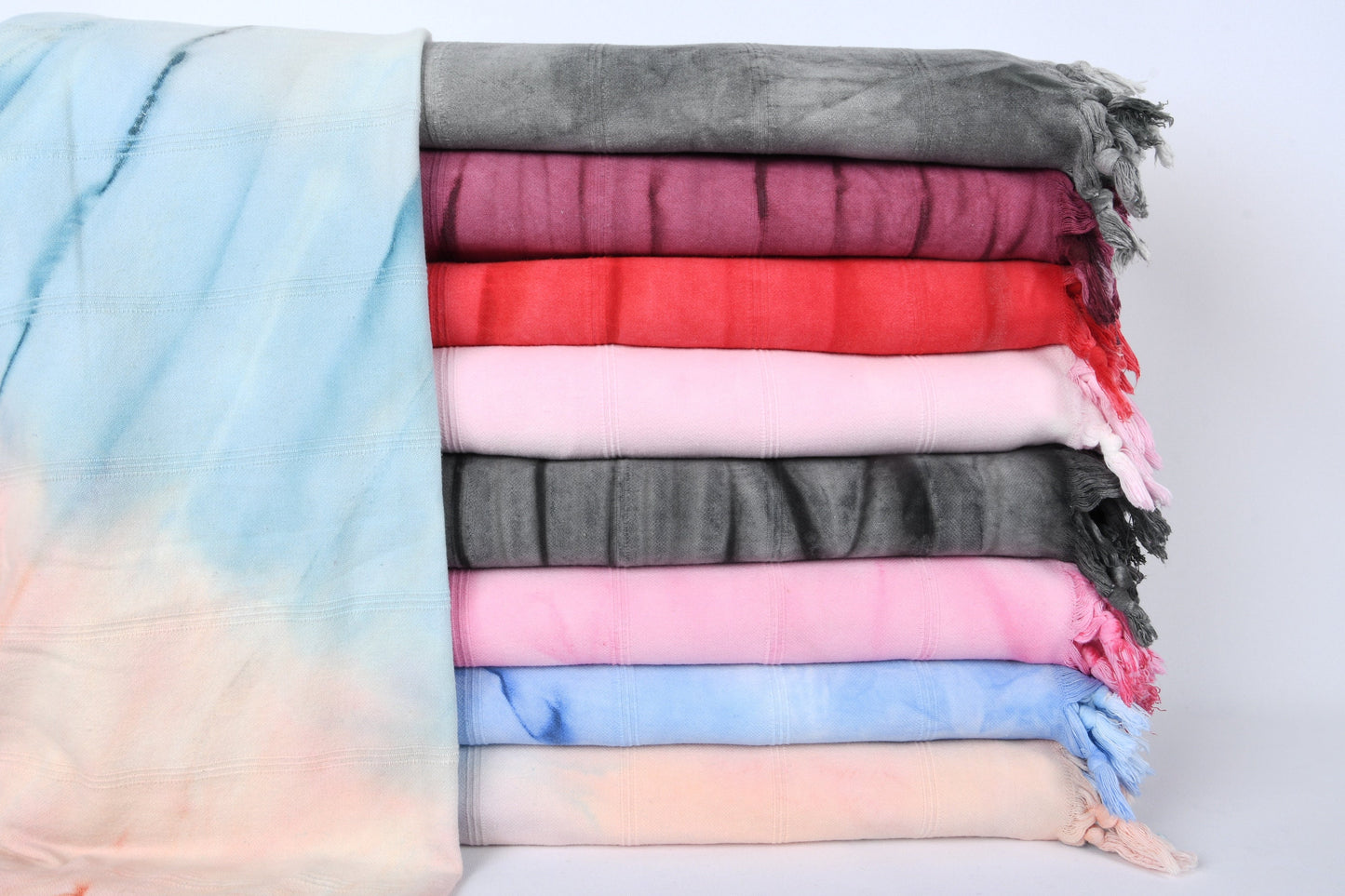 Home Decor Blanket, Turkish Blanket, Large Towel, Striped Tie Dye Throw, 71x87 Inches Cotton Blanket, Bed Cover, Turkish Blanket