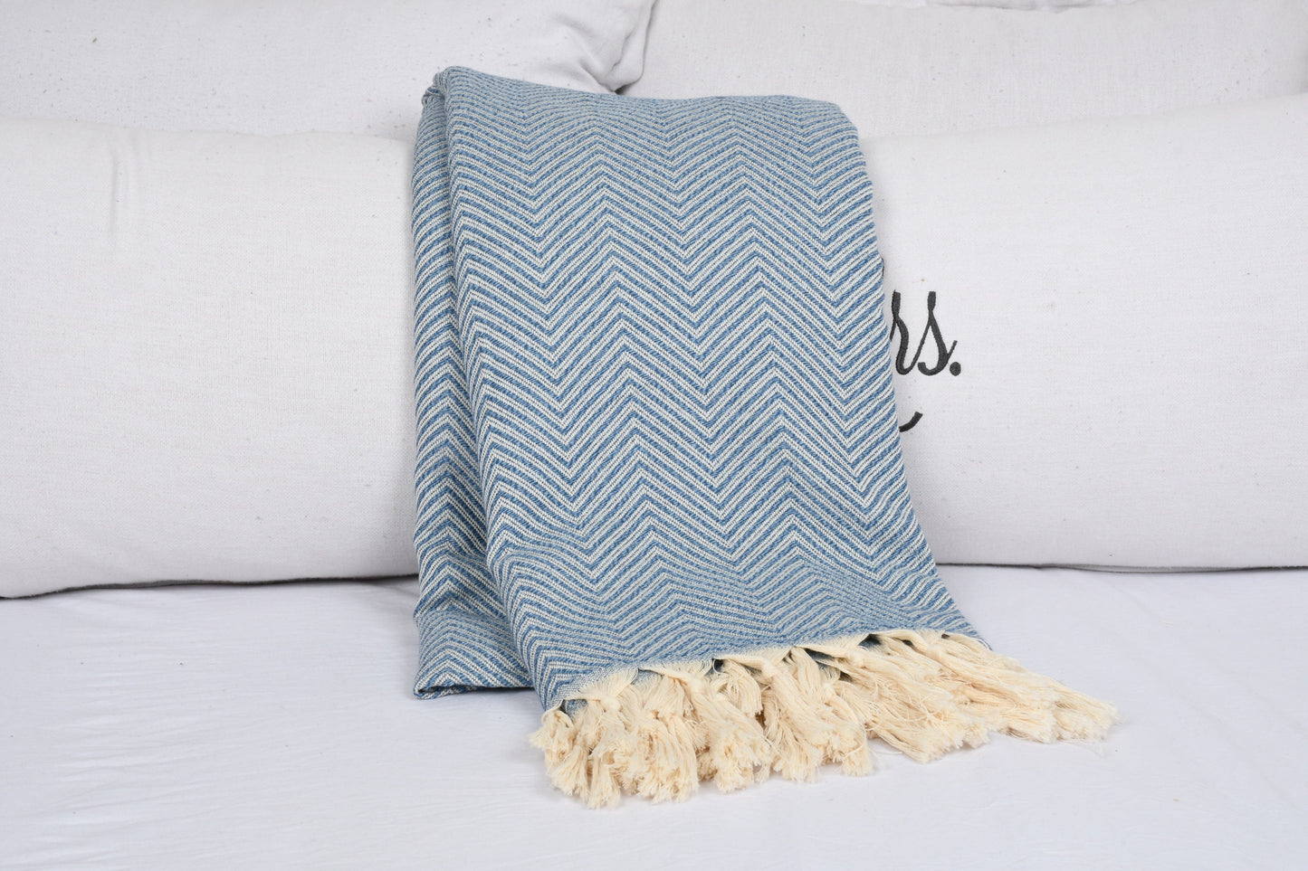 Large Towel, Winter Blanket, Turkish Blanket, Striped Bedspread, 79x91 Inches Cotton Blanket, Couch Cover, Oversize Blanket