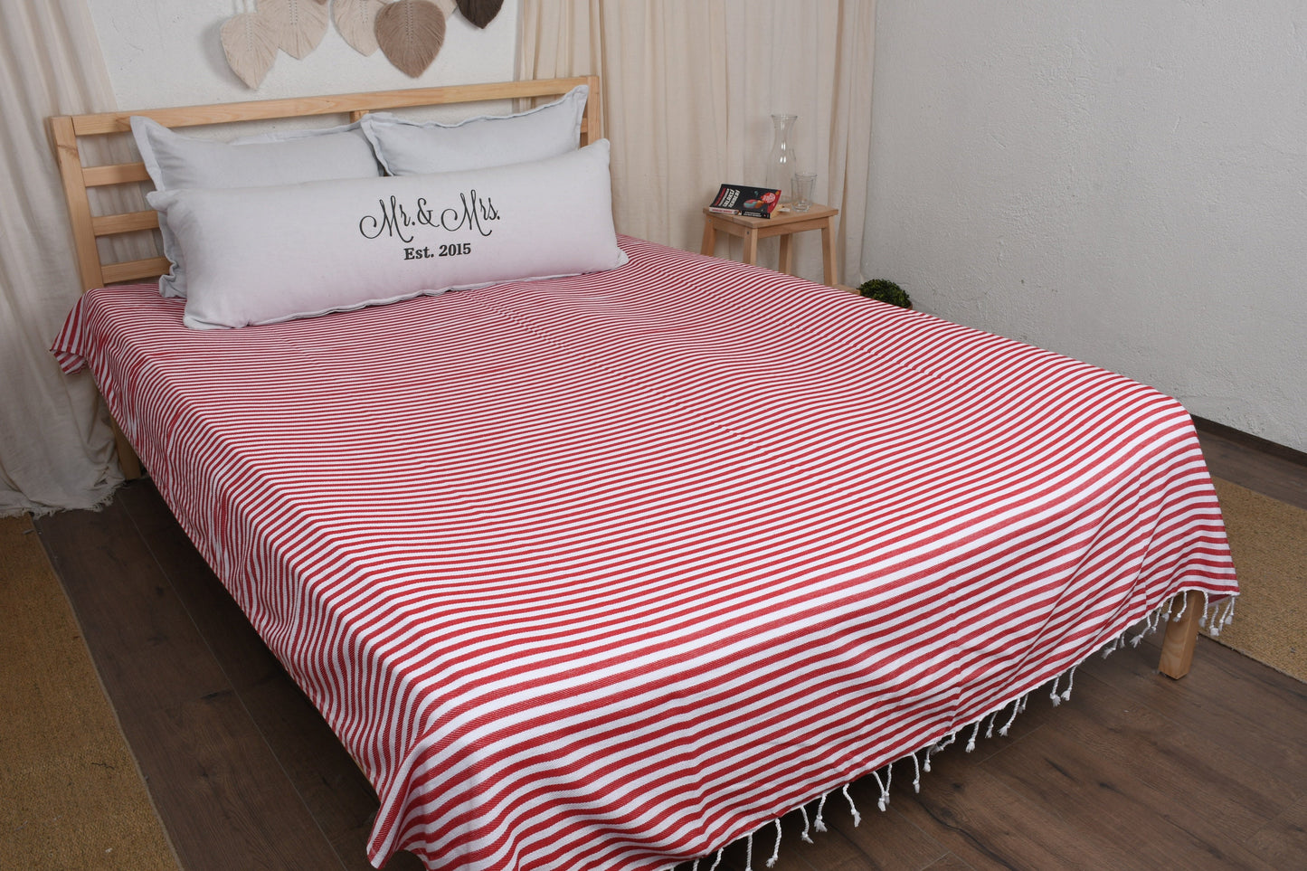 Turkish Blanket, Large Towel, Home Decor Blanket, Striped Blanket, 75x103 Inches Cotton Bedspread, Table Cover, Bulk Order Throw