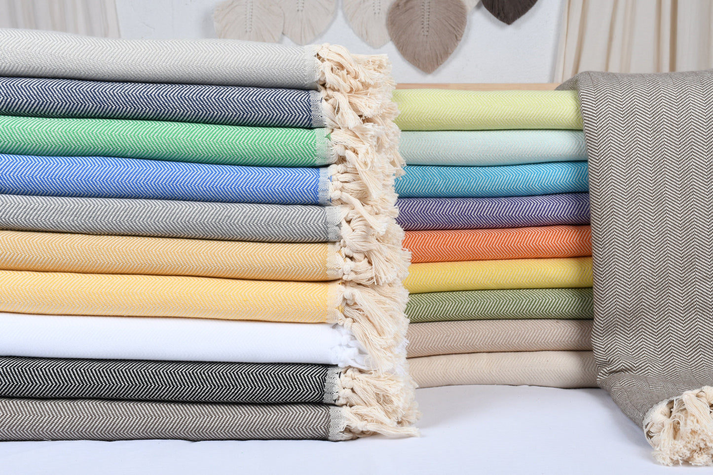 Turkish Blanket, Large Towel, Throw Blanket, Herringbone Bedspread, 79x99 Inches Cotton Throw, Bed Cover, Curtain Blanket, Beach Bedspread