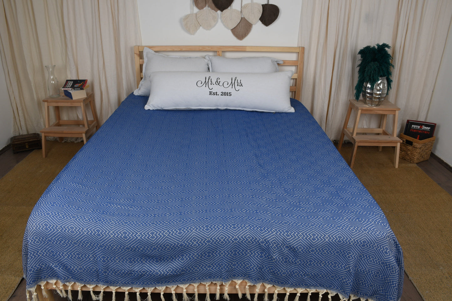 Wholesale Blankets, Turkish Blanket, Diamond Sax Blue Throw, 79x91 Inches Sofa Cover, Bulk Order Blanket, Oversize Throw, Warm Bedspread