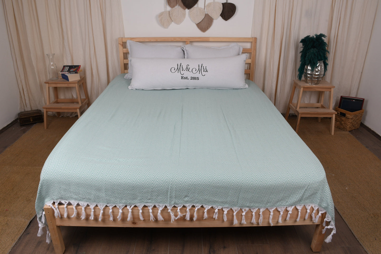 Turkish Bedspread, Picnic Blanket, Chevron Bedcover, 71x87 Inches Table Cover, Wholesale Bedspread, Mint Blanket, Decorative Bedspread