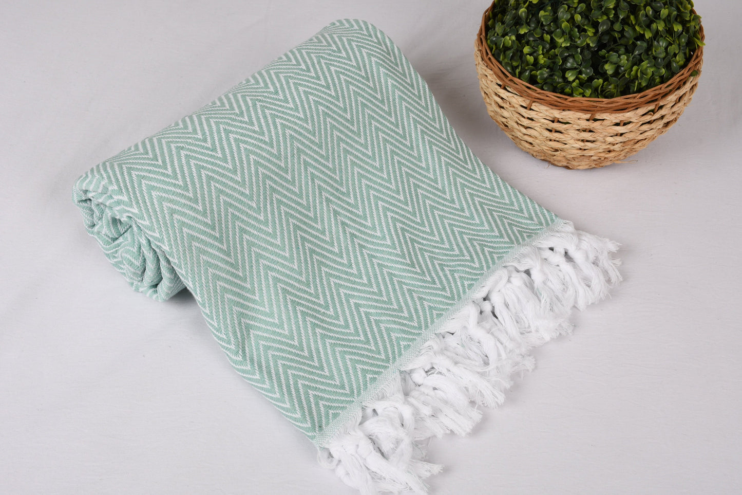 Turkish Bedspread, Picnic Blanket, Chevron Bedcover, 71x87 Inches Table Cover, Wholesale Bedspread, Mint Blanket, Decorative Bedspread