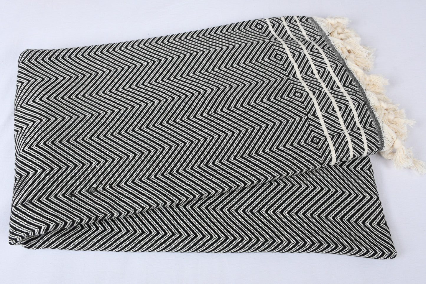 Turkish Bedspread, Picnic Blanket, Diamond Black Throw, 71x95 Inches Couch Cover, Yoga Bedspread, Camping Bedspread, Couch Bedcover