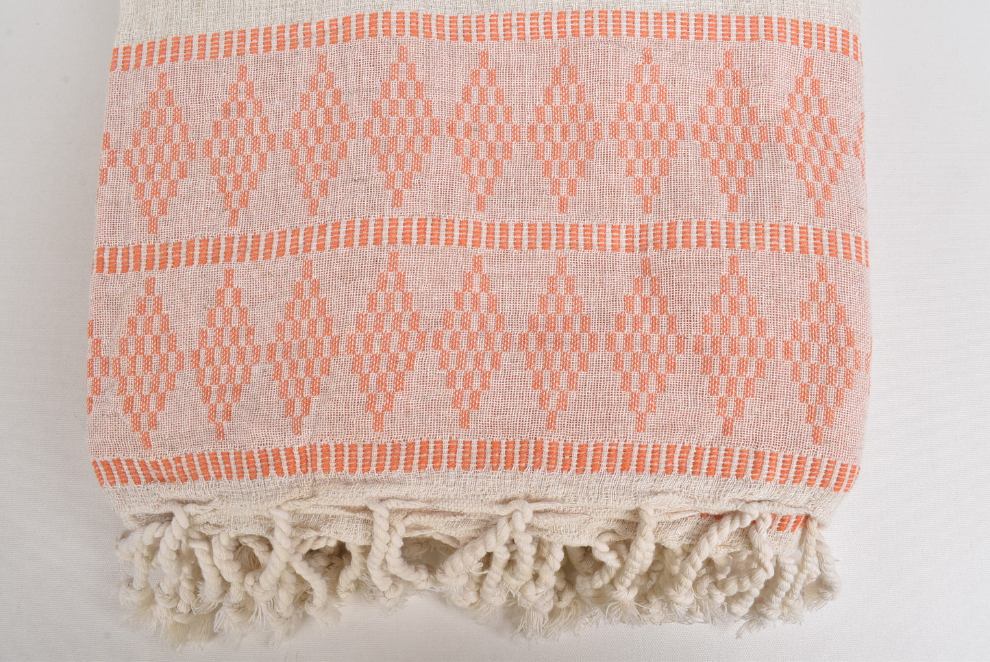 Personalized Blanket, Personalized Gifts, Orange Blanket, Kilim Design Blanket, 87x99 Inches Linen Bedspread, Wedding Gift Blanket