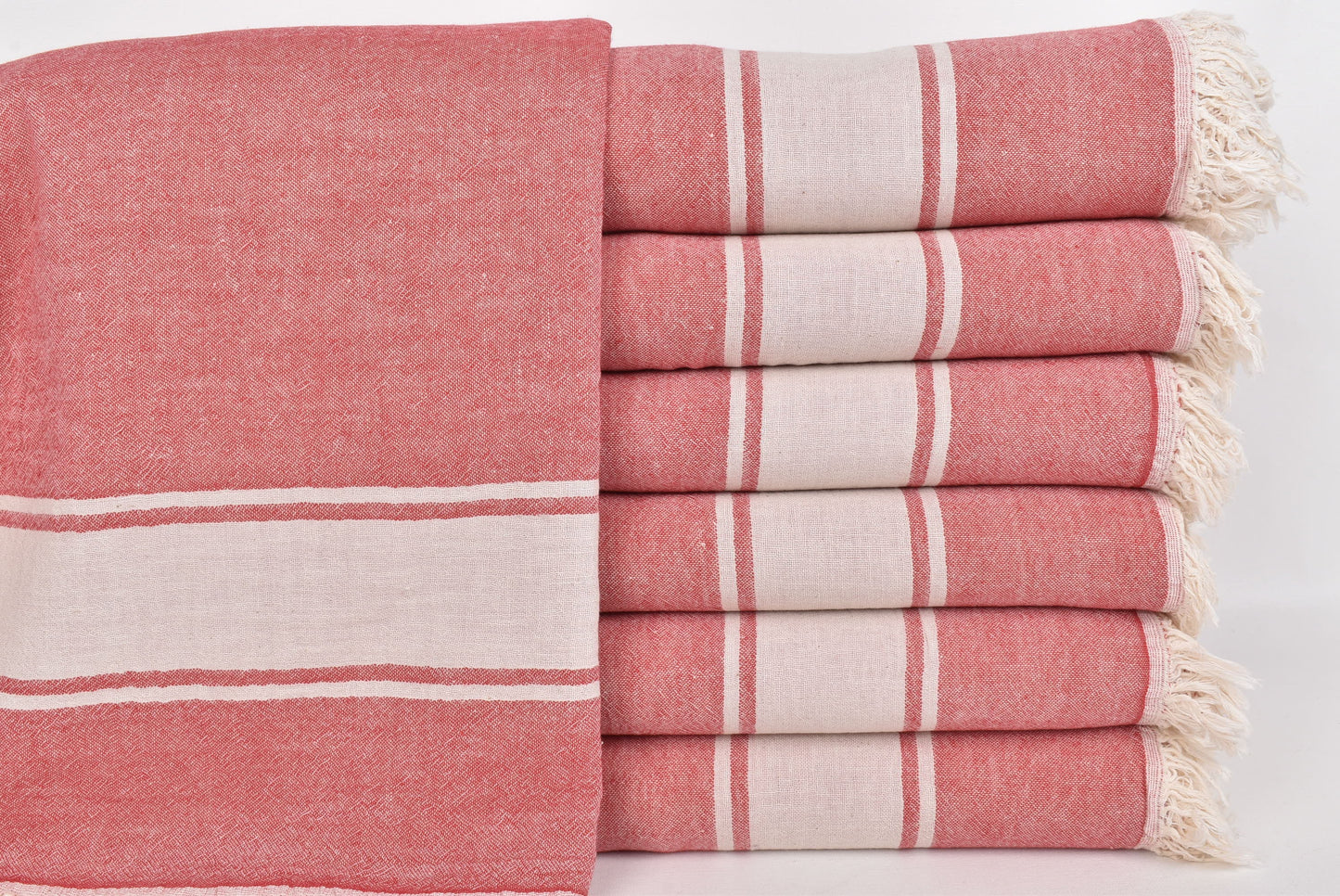 Personalized Gifts, Large Towel, Red Bedspread, Striped Blanket, 60x71 Inches Couch Cover, Organic Blanket, Oversize Bedcover