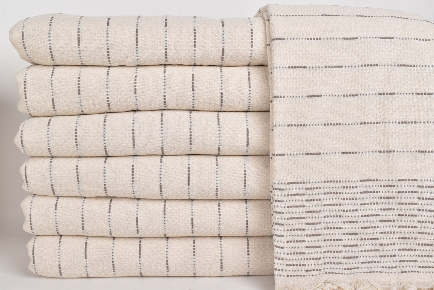 Picnic Blanket, Beach Blanket, Brown Bedspread, Striped Design Throw, 91x97 Inches Wedding Gift Blanket, Turkey Bedcover