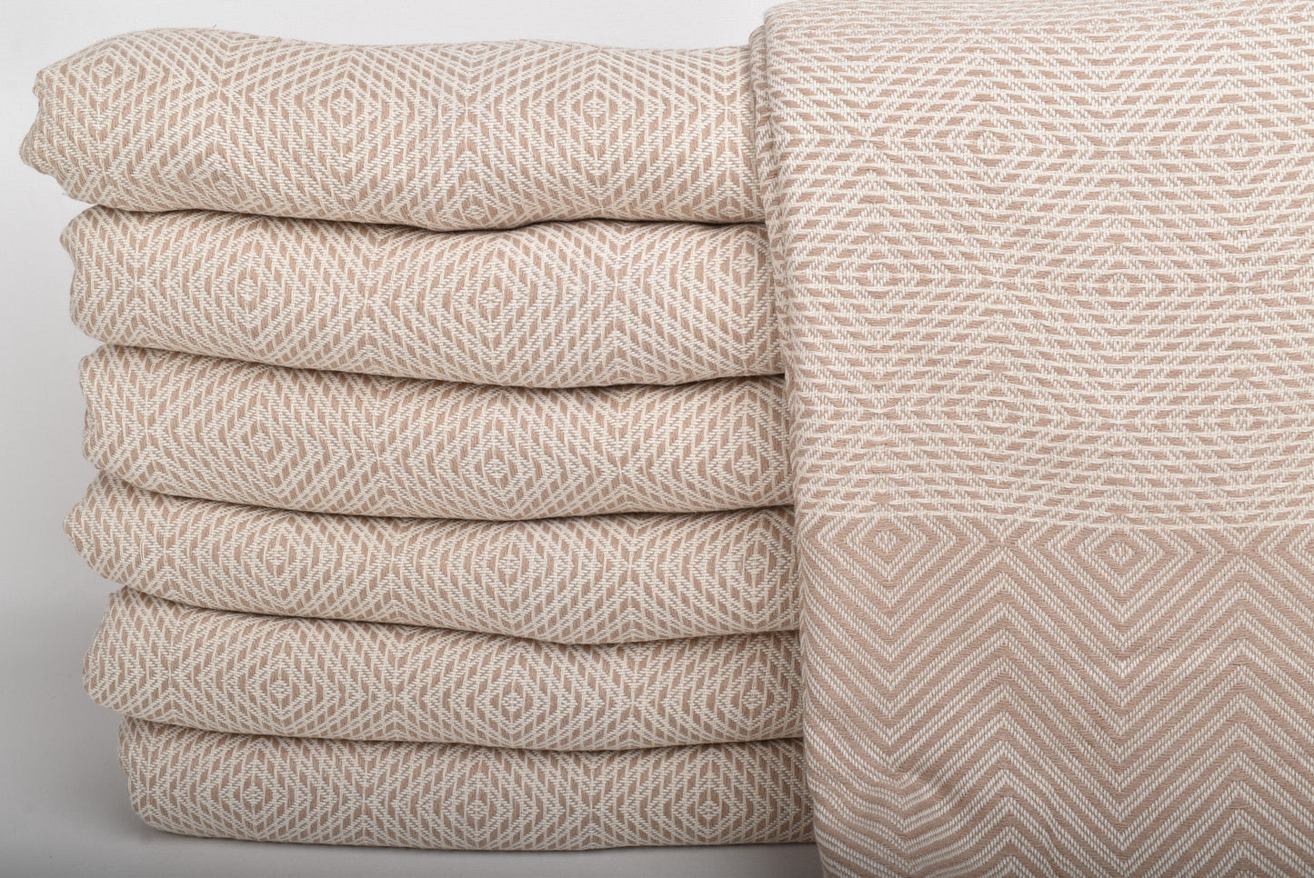 Large Towel, Sofa Blanket, Light Brown Blanket, Diamond Blanket, 79x91 Inches Table Cover, Turkey Blanket, Designer Throw, Organic Blanket