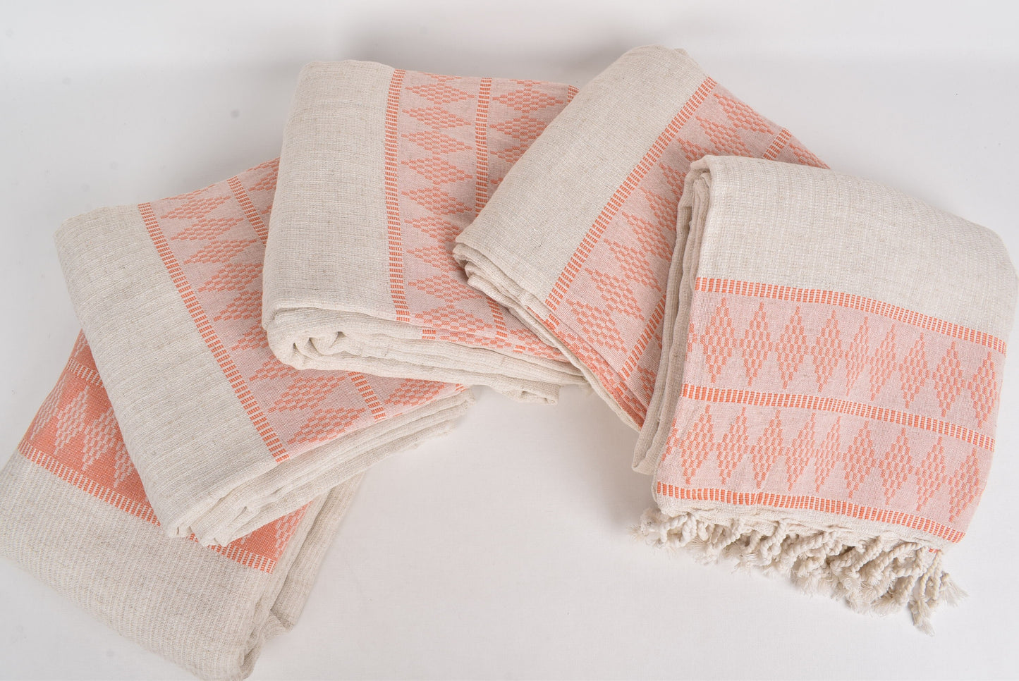 Personalized Blanket, Personalized Gifts, Orange Blanket, Kilim Design Blanket, 87x99 Inches Linen Bedspread, Wedding Gift Blanket