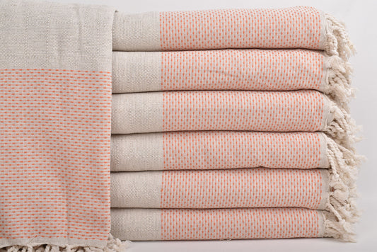 Hochzeitsgeschenkdecken, Sofadecke, Orange Decke, Leinen-Tagesdecke, 95x95 Zoll Duschvorhang, Picknick-Bettüberwurf, Türkei-Decke