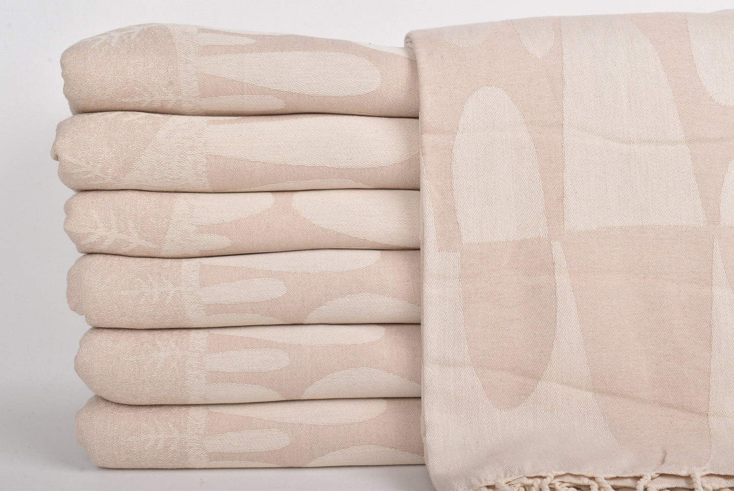 Sofa Blanket, Custom Blanket, Light Beige Throw, Animal Print Blanket, 79x99 Inches Handwoven Bedspread, Warm Throw, Decorative Blanket