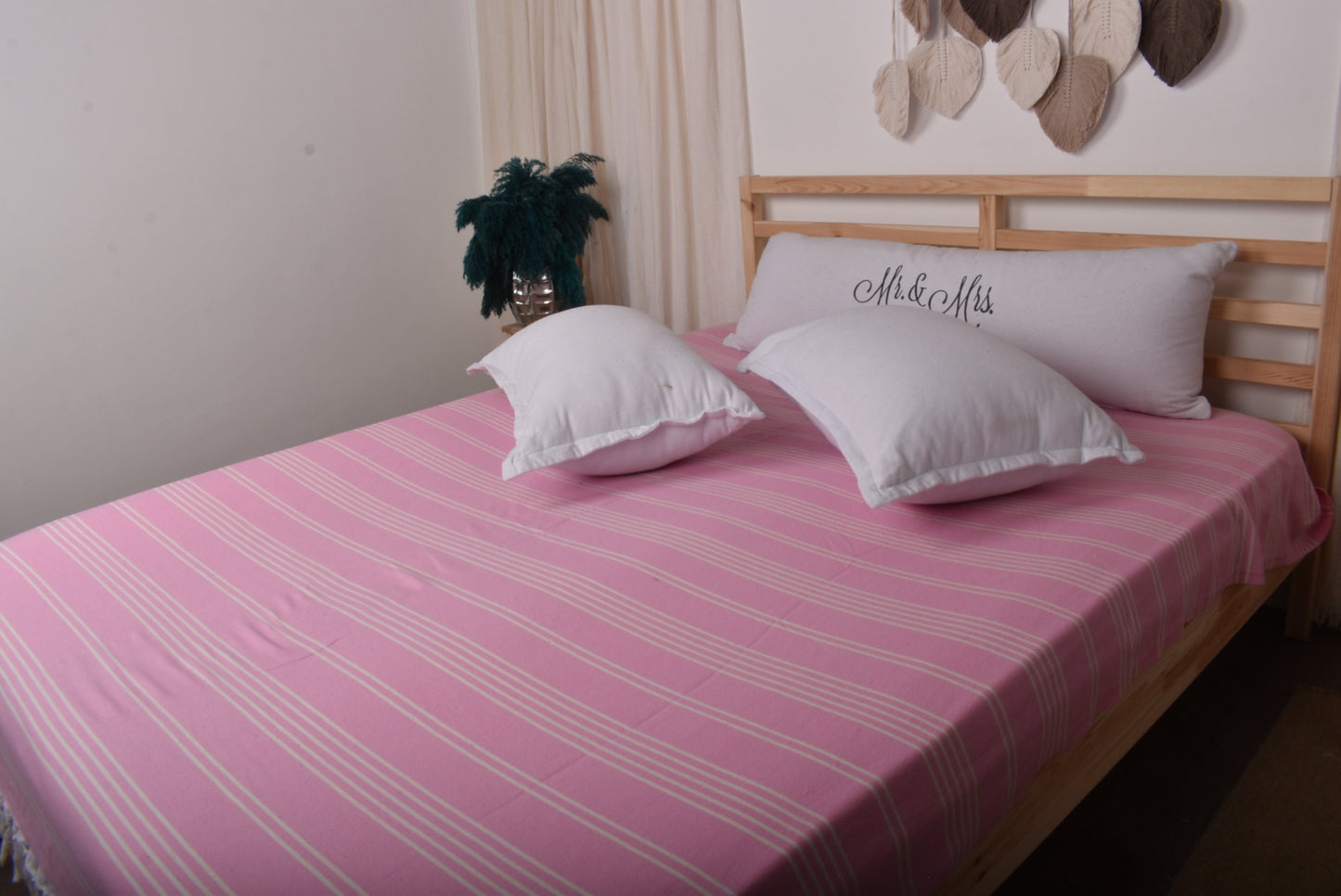 Large Towel, Wholesale Blankets, Pink Bedspread, Striped Bedspread, 71x95 Inches Bridesmaid Gift, Turkish Throw, King Size Blanket
