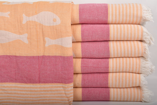 Wohndecke, Türkische Decke, Orange-Fuchsia-Decke, Tagesdecke mit Tiermuster, Duschvorhang 77x91 Zoll, Großhandel Tagesdecke