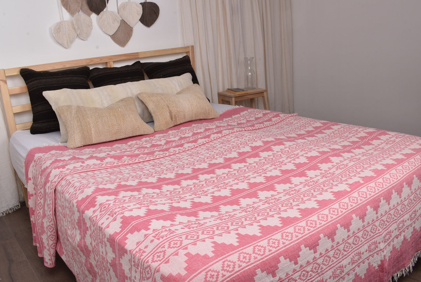 Personalized Throw, Wholesale Blankets, Pink Bedcover, Kilim Blanket, 79x91 Inches Table Cover, Couch Bedcover, Yoga Throw