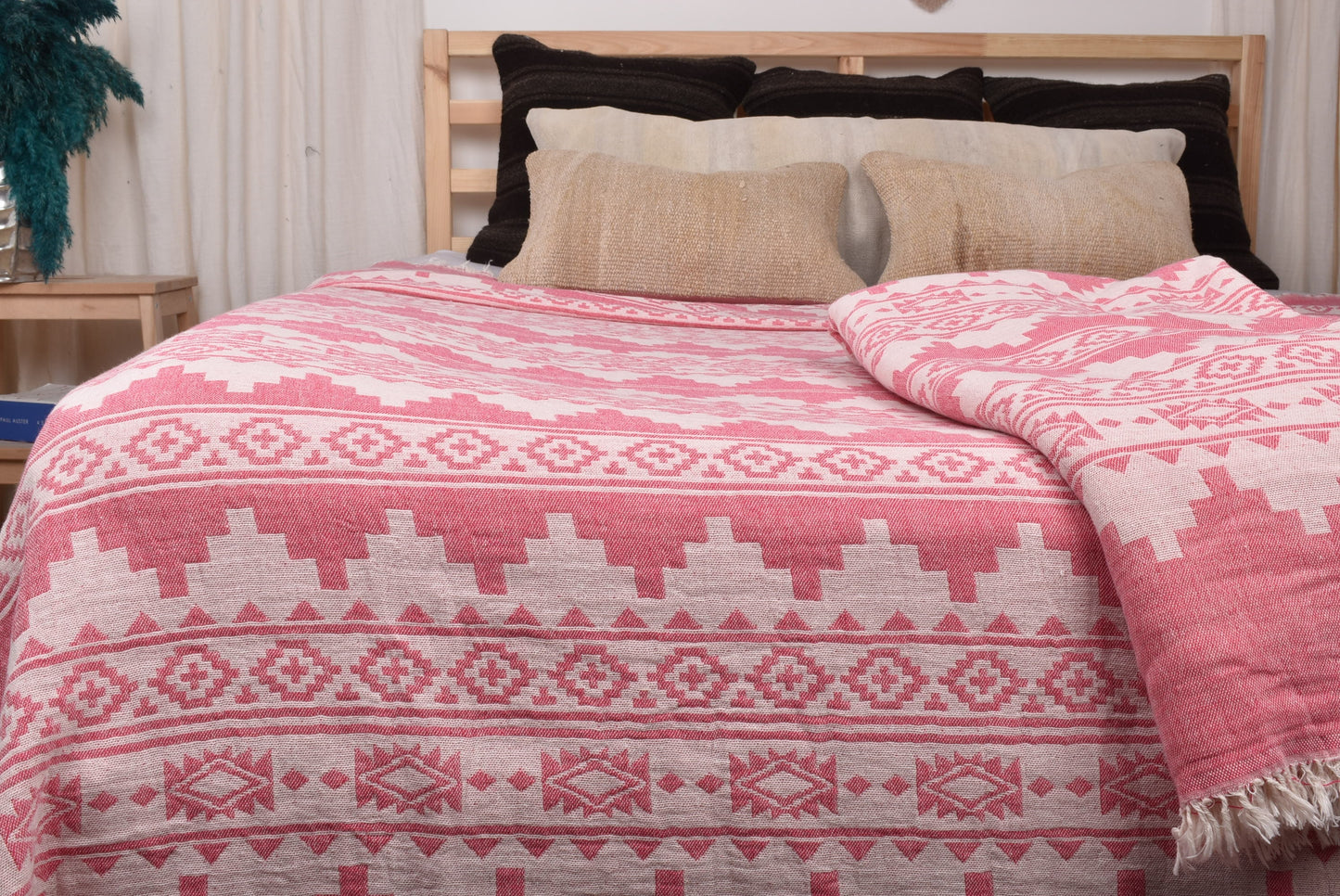 Personalized Throw, Wholesale Blankets, Pink Bedcover, Kilim Blanket, 79x91 Inches Table Cover, Couch Bedcover, Yoga Throw