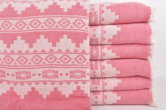 Personalisierter Überwurf, Großhandelsdecken, Rosa Tagesdecke, Kelimdecke, 79x91 Zoll Tischdecke, Couch-Tagesdecke, Yoga-Überwurf