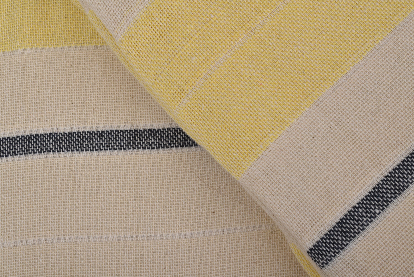 Decorative Sofa Blanket, Turkish Bedspread, Striped Navy Blue-Yellow Throw, 79x99 Inches Cotton Bed Cover, Yoga Throw, Bulk Order Blanket