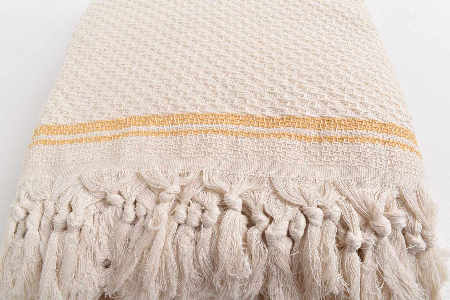 Turkish Bedspread, Handwoven Blanket, Mustard Throw, Striped Throw, 91x93 Inches Designer Bedspread, Decor Throw, Yoga Blanket
