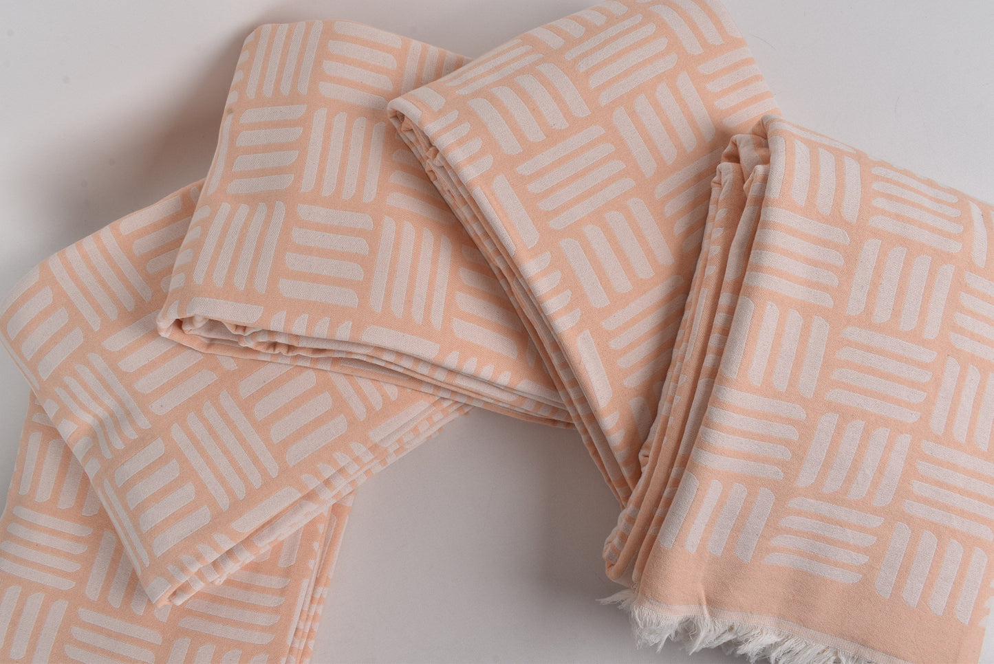 Couch Throw, Handwoven Coral Throw, Double Sided Geometric Throw, 87x95 Inches Cotton Bedspread, Oversize Blanket, Sofa Throw, Yoga Blanket