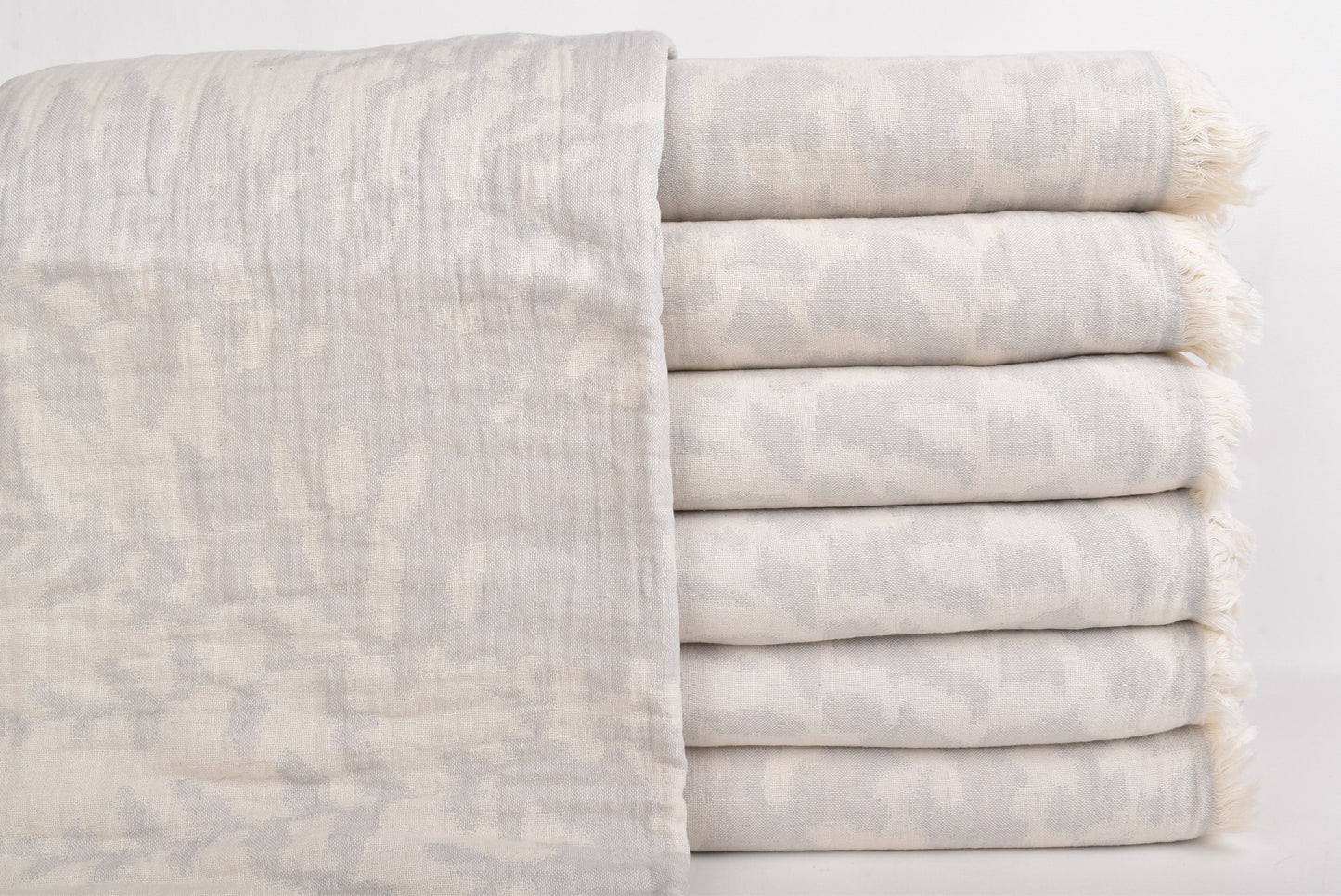 Turkish Throw Blanket, Sofa Blanket, Gray Patterned Gift Throw, Floral Throw, 85x93 Inches Cotton Blanket, Decor Throw, Picnic Blanket