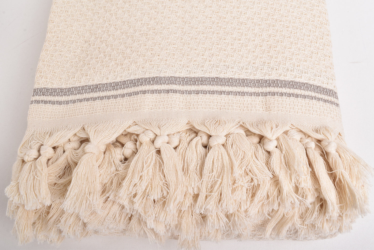 Handwoven Cotton Blanket, Wholesale Turkish Blankets, Brown Throw, Striped Throw, 91x93 Inches Cotton Blanket, Oversize Blanket, Warm Throw