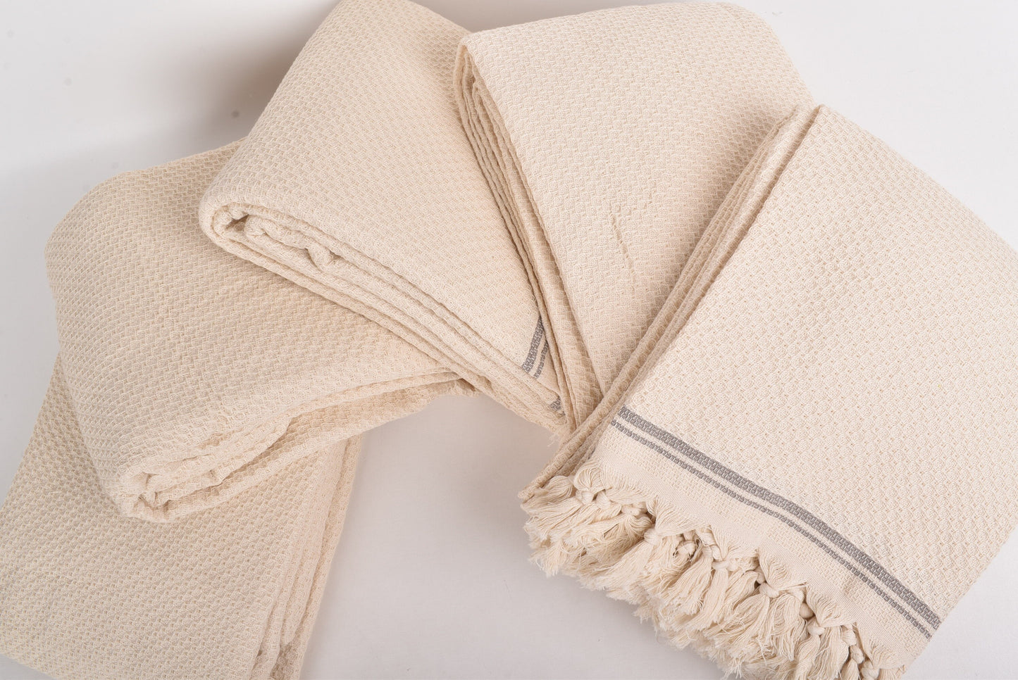 Handwoven Cotton Blanket, Wholesale Turkish Blankets, Brown Throw, Striped Throw, 91x93 Inches Cotton Blanket, Oversize Blanket, Warm Throw