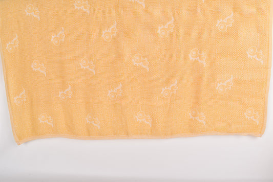 Großes Handtuch, Senfgelbe Babydecke, Babydecke aus Bio-Baumwolle, Dinosaurierdecke, Gewebte Decke 48x50 Zoll, Couchdecke, Türkei-Überwurfdecke