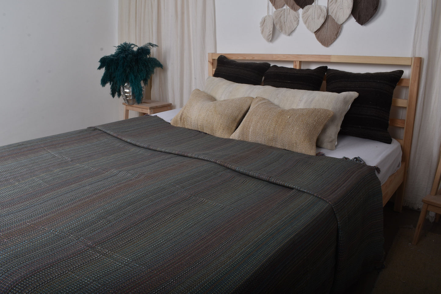Organic Wedding Gift Blankets, Home Decor Blanket, Khaki Green Blanket, Colorful Blanket, 87x89 Inches Blanket Wedding Party Favors
